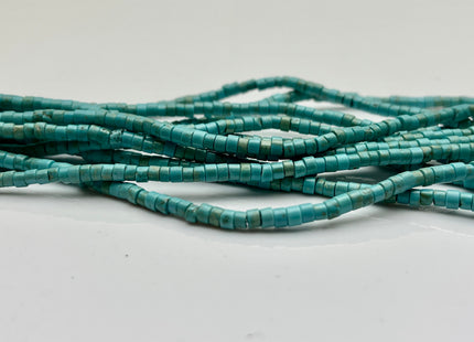 3-3.5 mm Natural Magnesite Turquoise Color Heishi Rondelle Shape Magnesite Turquoise Gemstones Loose Beads 15 Inches Strand #4181