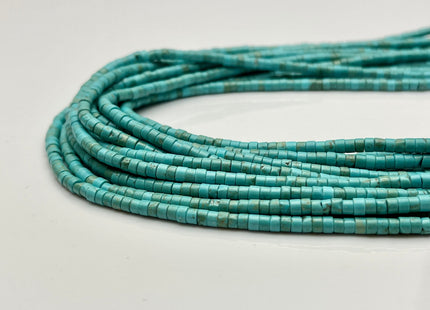 3-3.5 mm Natural Magnesite Turquoise Color Heishi Rondelle Shape Magnesite Turquoise Gemstones Loose Beads 15 Inches Strand #4181