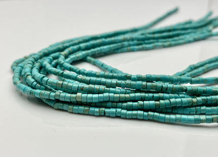 3-3.5 mm Natural Magnesite Turquoise Color Heishi Rondelle Shape Magnesite Turquoise Gemstones Loose Beads 15 Inches Strand #4181
