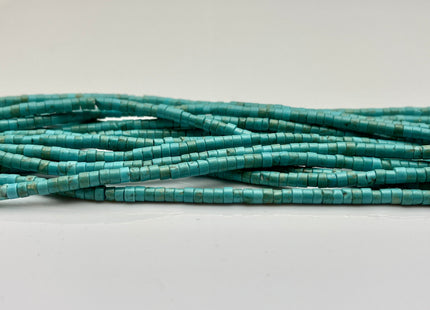 3-3.5 mm Natural Magnesite Turquoise Color Heishi Rondelle Shape Magnesite Turquoise Gemstones Loose Beads 15 Inches Strand #4181