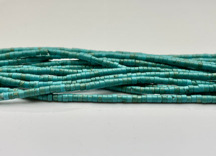 3-3.5 mm Natural Magnesite Turquoise Color Heishi Rondelle Shape Magnesite Turquoise Gemstones Loose Beads 15 Inches Strand #4181