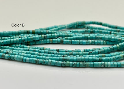 3-3.5 mm Natural Magnesite Turquoise Color Heishi Rondelle Shape Magnesite Turquoise Gemstones Loose Beads 15 Inches Strand #4180