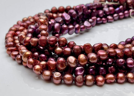 6 mm Potato Nugget Dark Rose Pink/ Purple Color Freshwater Pearl Beads Genuine Small Tiny Nugget Freshwater Pearl #P2228