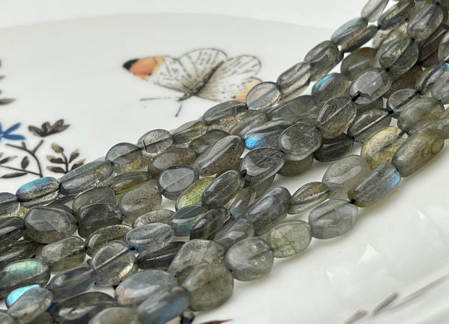 5-6x8 mm Natural Labradorite Gemstone Beads Genuine Natural Color Nugget Shape Labradorite Loose Beads 13 Inches Strand #4149