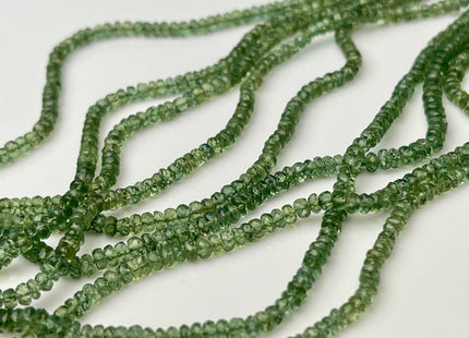 3-4 mm Natural Green Apatite Gemstone Beads Faceted Rondelle Shape Genuine Green Apatite Gemstone Beads 14 Inches Strand #4160