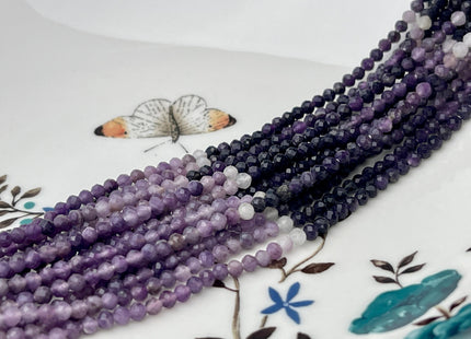 3 mm Natural Shaded Sugilite Gemstone Beads Faceted Round Shape Genuine Purple Sugilite Tiny Gemstone Bead 12.5 Inches Strand #4167