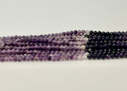 3 mm Natural Shaded Sugilite Gemstone Beads Faceted Round Shape Genuine Purple Sugilite Tiny Gemstone Bead 12.5 Inches Strand #4167
