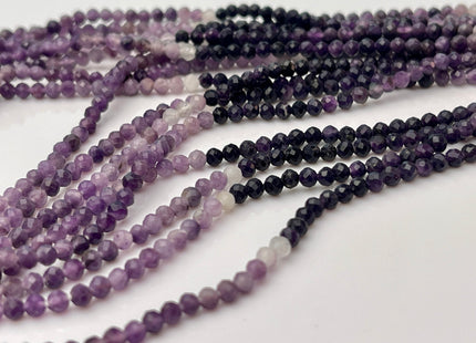 3 mm Natural Shaded Sugilite Gemstone Beads Faceted Round Shape Genuine Purple Sugilite Tiny Gemstone Bead 12.5 Inches Strand #4167