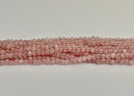 BEST DEAL 3-3.5 mm Faceted Round Tiny Rose Quartz Gemstone Beads Genuine Natural Pink Rose Quartz Loose Beads 15.5 Inches Strand #4175