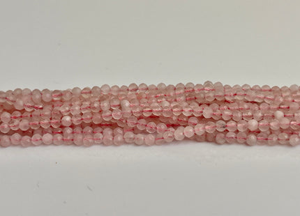 BEST DEAL 3-3.5 mm Faceted Round Tiny Rose Quartz Gemstone Beads Genuine Natural Pink Rose Quartz Loose Beads 15.5 Inches Strand #4175
