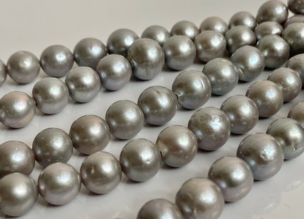 12-15-16mm Half Strand Large Hole Gray Baroque Pearl Rare Jumbo Size Edison Pearl Hole Size 2.2mm Genuine Freshwater Pearls. 14 Beads #P2200