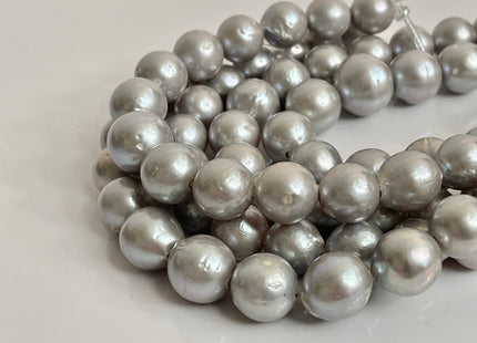 12-15-16mm Half Strand Large Hole Gray Baroque Pearl Rare Jumbo Size Edison Pearl Hole Size 2.2mm Genuine Freshwater Pearls. 14 Beads #P2200