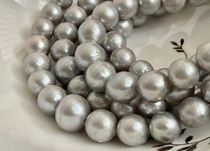 12-15-16mm Half Strand Large Hole Gray Baroque Pearl Rare Jumbo Size Edison Pearl Hole Size 2.2mm Genuine Freshwater Pearls. 14 Beads #P2200