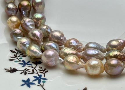 11x12-14x17 mm AAA Natural Mauve Pink Color Baroque Freshwater Pearl Beads Genuine Natural Iridescent Color Baroque Freshwater Pearls #1712