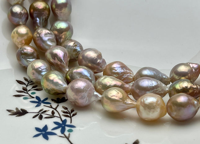11x12-14x17 mm AAA Natural Mauve Pink Color Baroque Freshwater Pearl Beads Genuine Natural Iridescent Color Baroque Freshwater Pearls #1712
