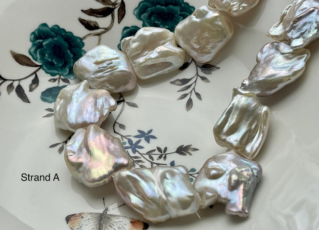 One-Of-A-Kind 18x26-18x33mm Very Rare HUGE Natural White Or Pink Freshwater Keshi Pearl Genuine Natural Jumbo Baroque Nugget Pearls #P2205