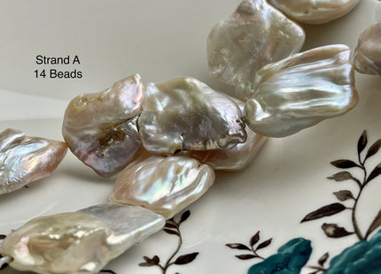 One-Of-A-Kind 18x26-18x33mm Very Rare HUGE Natural White Or Pink Freshwater Keshi Pearl Genuine Natural Jumbo Baroque Nugget Pearls #P2205