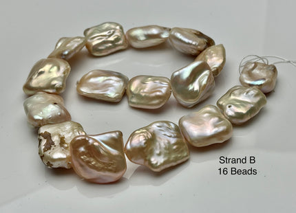 One-Of-A-Kind 18x26-18x33mm Very Rare HUGE Natural White Or Pink Freshwater Keshi Pearl Genuine Natural Jumbo Baroque Nugget Pearls #P2205