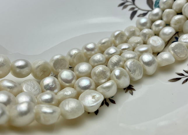 13-15mm Rare Jumbo Size Natural White Freshwater Nugget Pearls, Genuine Natural White Potato Nugget Shape Freshwater Pearls #P2226