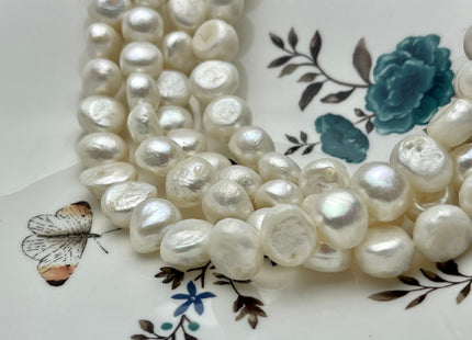 13-15mm Rare Jumbo Size Natural White Freshwater Nugget Pearls, Genuine Natural White Potato Nugget Shape Freshwater Pearls #P2226