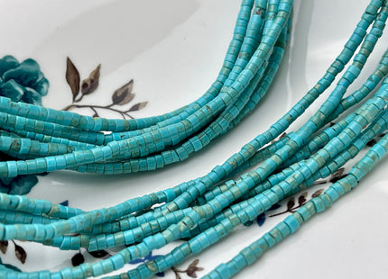 3-3.5 mm Natural Magnesite Turquoise Color Heishi Rondelle Shape Magnesite Turquoise Gemstones Loose Beads 15 Inches Strand #4181