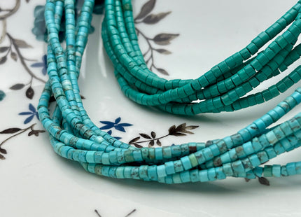 3-3.5 mm Natural Magnesite Turquoise Color Heishi Rondelle Magnesite Turquoise Gemstones 15 Inches Strand #4180