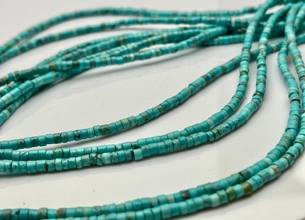 3-3.5 mm Natural Magnesite Turquoise Color Heishi Rondelle Magnesite Turquoise Gemstones 15 Inches Strand #4180