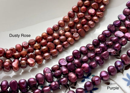 6 mm Potato Nugget Dark Rose Pink/ Purple Color Freshwater Pearl Beads Genuine Small Tiny Nugget Freshwater Pearl #P2228