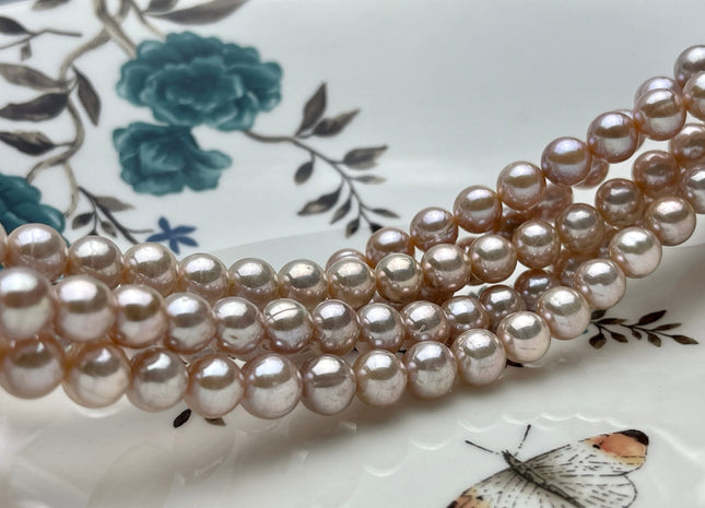 8 mm AAA Extra Shiny Natural Pink Perfect Round Freshwater Pearls Genuine Natural Pearl Beads High Luster Pink Bridal Pearls #P2209
