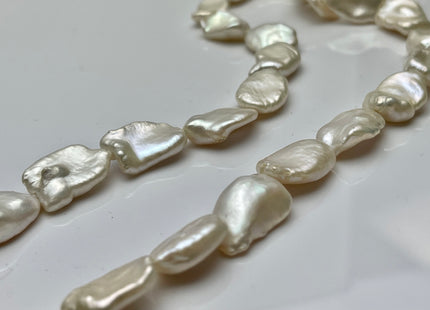 One Piece 10-13x15-20 mm AAA Very Rare Natural White Freshwater Flat Keshi Pearl Genuine High Luster Natural Keshi Nugget Pearl #P2220