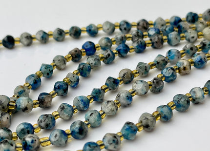 6 mm Faceted Star Cut K2 Jasper Gemstone Beads Genuine Faceted Blue Jasper Gemstone Loose Beads 15 Inches Strand 50 Beads #4199