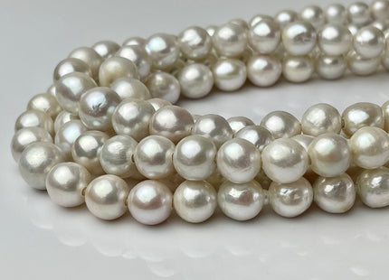 9-13mm AAAA Natural White Full Strand Large Hole Freshwater Edison Pearl Beads Hole Size 2.2mm Genuine Super High Luster Baroque Pearl#P2234
