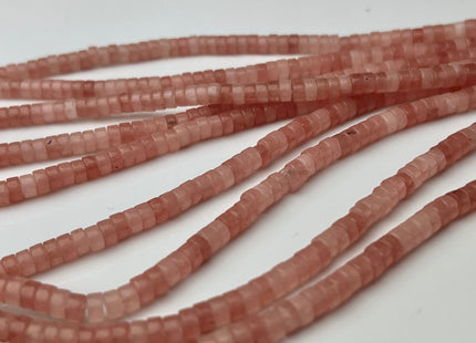2x4mm Soft Pink Color Jade Heishi Rondelle Shape Genuine Pink Jade Discs Gemstone Loose Beads 15.5 Inches Strand #4201