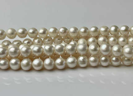 7.5-8.5 mm AA Natural White Potato Freshwater Pearl Beads, Genuine Cultured Pearls, White Natural Freshwater Pearl Beads #572