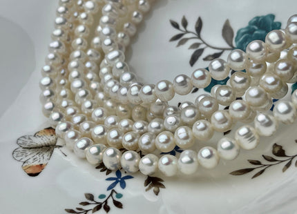 6.5-7 mm AA Natural White Potato Freshwater Pearls Genuine Natural freshwater Pearl Beads High Luster White Freshwater Pearls #1383