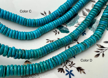 10-11 mm Smooth Rondelle Shape Turquoise Gemstone Beads Green Blue And Brown Color Turquoise #4066
