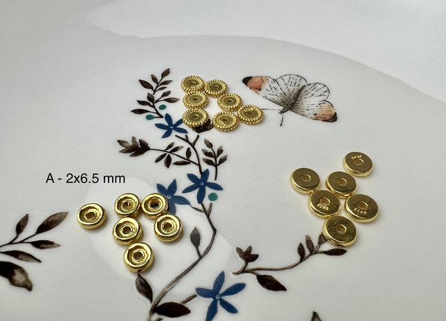 One Piece 2x7 mm 18K Gold Filled 925 Sterling Silver Tibetan Style Silver Spacer Ring Genuine Sterling Silver Large Hole Spacer Beads #10275