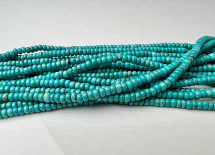 2x3.5 mm Smooth Rondelle Shape Turquoise Gemstone Beads Green Blue And Brown Color Turquoise Loose Beads #4204