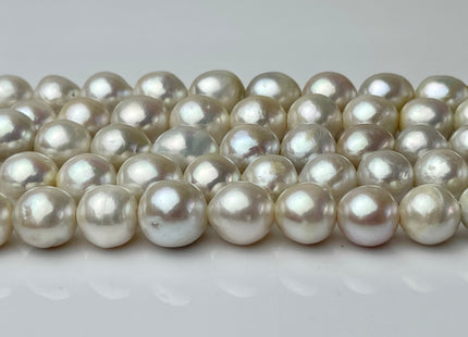 9-13mm AAAA Natural White Full Strand Large Hole Freshwater Edison Pearl Beads Hole Size 2.2mm Genuine Super High Luster Baroque Pearl#P2234