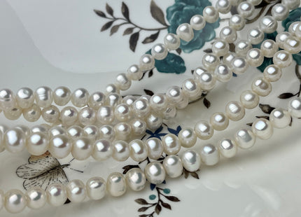 6.5-7 mm AA Natural White Potato Freshwater Pearls Genuine Natural freshwater Pearl Beads High Luster White Freshwater Pearls #1383