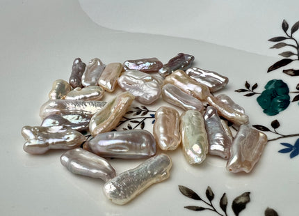 One Piece 8-10x20-25 mm AAA Very Rare Natural Mauve Pink Irregular Biwa Stick Freshwater Pearl Beads Genuine Super High Luster Pearl #P2250