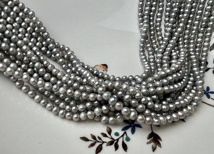 3.5 mm AA Gray Color Tiny Freshwater Potato Pearl Beads Genuine Freshwater Silver Gray Color Potato Seed Pearl Beads #P2251
