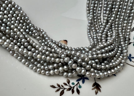 3.5 mm AA Gray Color Tiny Freshwater Potato Pearl Beads Genuine Freshwater Silver Gray Color Potato Seed Pearl Beads #P2251