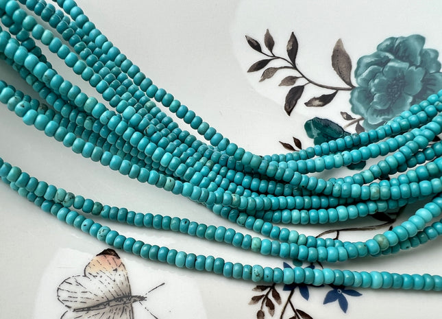 2x3.5mm 4x6mm Smooth Rondelle Shape Turquoise Gemstone Beads #4204