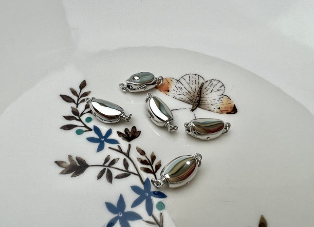 12 x 8 mm .925 Sterling Silver Clasp With Heart Shape Accent, Sterling Silver Finding Clasp, Heart Sterling Silver Clasps #10337
