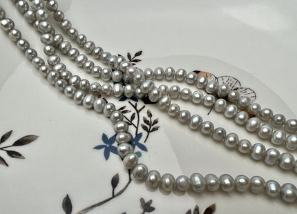 4-5 mm Silver Gray Color Potato Freshwater Pearl Bead Genuine High Luster Gray Color Freshwater Pearls #1525