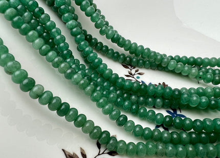 4x6 mm Natural Smooth Rondelle Shape Green Aventurine Gemstone Beads Genuine Green Aventurine Loose Beads 15 Inches Strand #4212