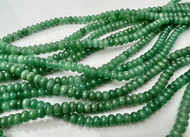 4x6 mm Natural Smooth Rondelle Shape Green Aventurine Gemstone Beads Genuine Green Aventurine Loose Beads 15 Inches Strand #4212