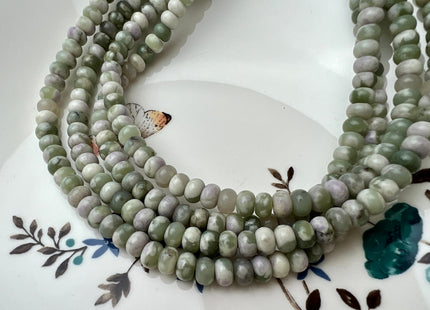 4x6 mm Natural Smooth Rondelle Shape Purple Green Jade Gemstone Beads Genuine Green Jade Loose Beads 15 Inches Strand #4218