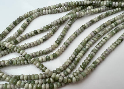 4x6 mm Natural Smooth Rondelle Shape Purple Green Jade Gemstone Beads Genuine Green Jade Loose Beads 15 Inches Strand #4218